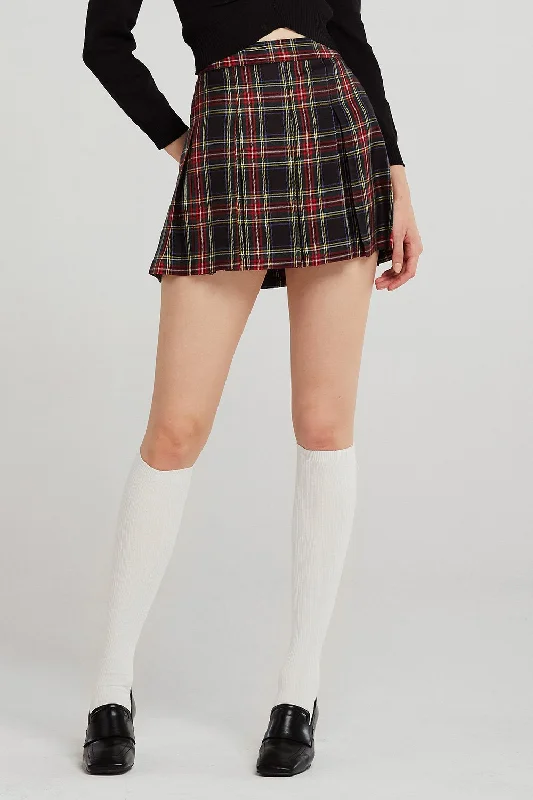 Mika Tartan Check Pleated Skirt