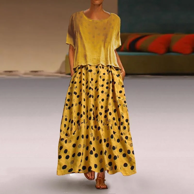 Retro - Style Bubble - Sleeve Maxi DressesFashionSierra - 2 piece set women dress suits Retro - Style Bubble - Sleeve Maxi DressesFashionSierra - 2 piece set women dress suits