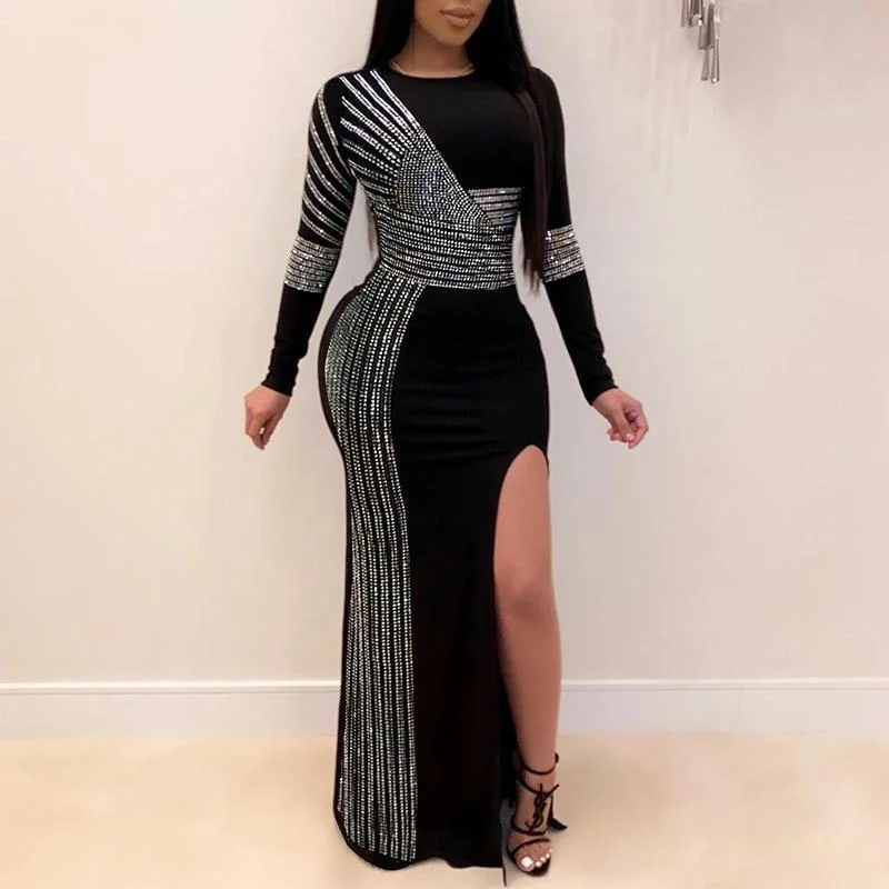 Sleeveless Maxi Dresses for a Minimalist StyleFashionSierra - 3xl plus size women dress long sleeve high slit sequin dress Sleeveless Maxi Dresses for a Minimalist StyleFashionSierra - 3xl plus size women dress long sleeve high slit sequin dress