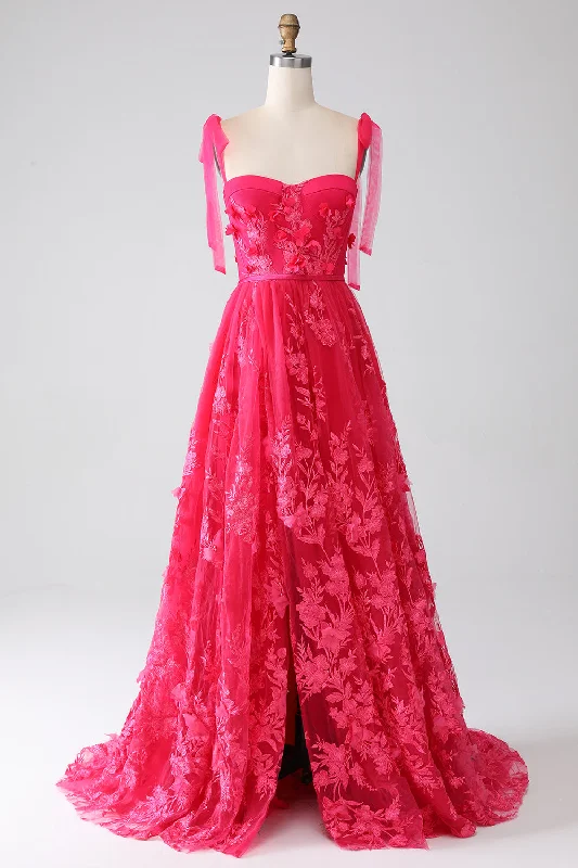 "Shirt dresses for women for a smart - casual style"A-Line Spaghetti Straps Fuchsia Long Prom Dress with Slit "Shirt dresses for women for a smart - casual style"A-Line Spaghetti Straps Fuchsia Long Prom Dress with Slit