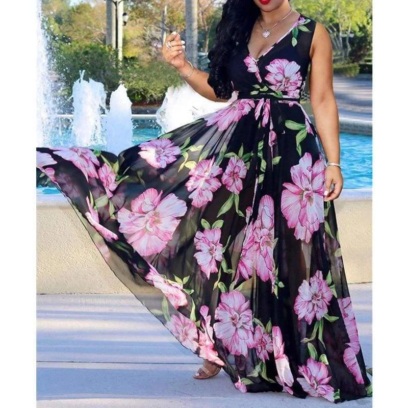 Japanese - Inspired Minimalist Maxi DressesFashionSierra - Boho Floral Long Maxi Dress