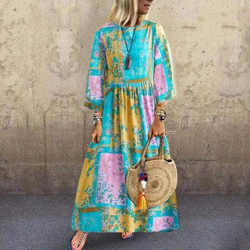 Ultra - Long Floor - Length Maxi Dresses for Formal EventsFashionSierra - Boho Floral Long Maxi Sundress Ultra - Long Floor - Length Maxi Dresses for Formal EventsFashionSierra - Boho Floral Long Maxi Sundress