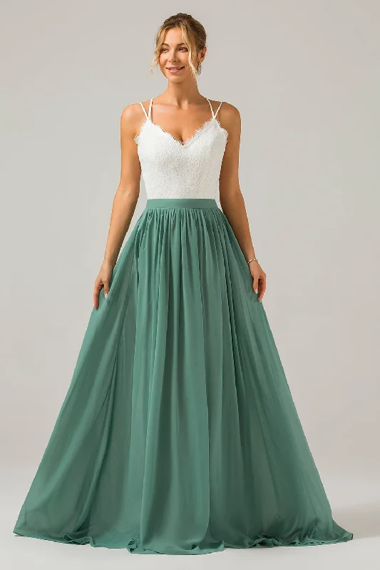 "Elegant wedding guest dresses for women under $100"Eucalyptus Open Back Boho Chiffon Long Bridesmaid Dress with Lace "Elegant wedding guest dresses for women under $100"Eucalyptus Open Back Boho Chiffon Long Bridesmaid Dress with Lace