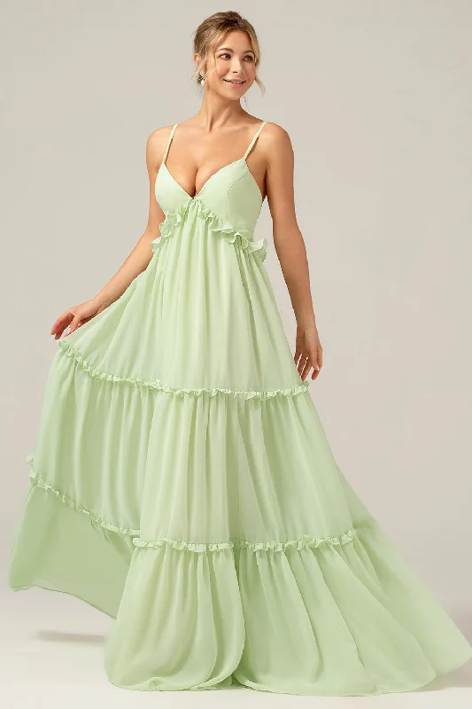 "Bodycon dresses for women to show off curves"Green A Line Ruffles Long Maternity Bridesmaid Dress with Lace-up Back "Bodycon dresses for women to show off curves"Green A Line Ruffles Long Maternity Bridesmaid Dress with Lace-up Back