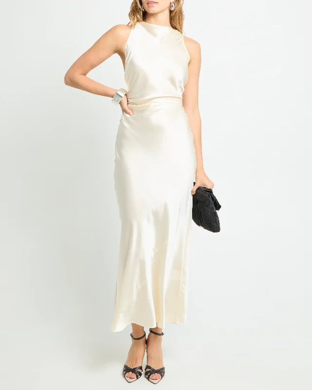 Maxi Dresses with Cross - Over Necklines for a Stylish LookNora Silk Dress