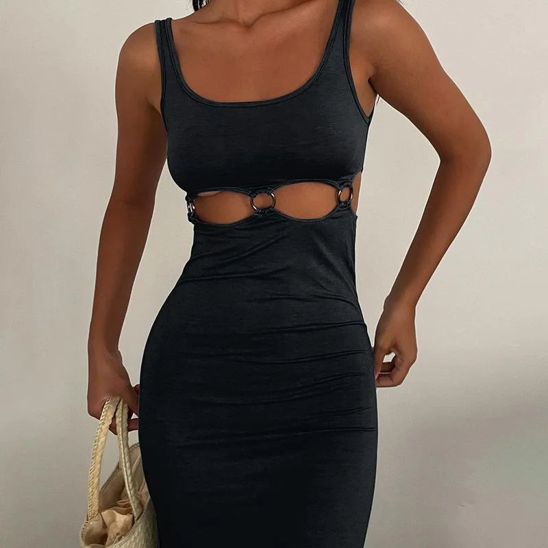 Maxi Dresses with Laser - Cut Patterns for a Modern LookFashionSierra - Sexy Hollow Sleeveless Maxi Dress