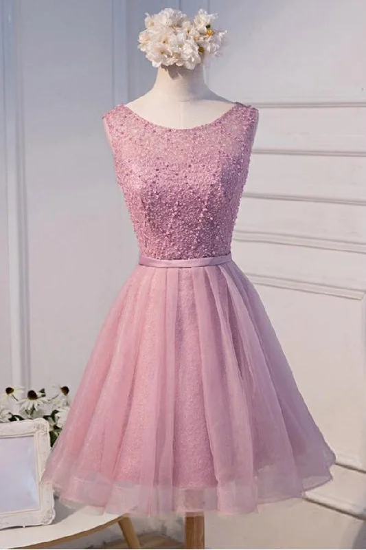 Organza Party Dresses with Sparkly Appliques for Ladies' Delicate and Dreamy LookA-line Scoop Neck Short Tulle Homecoming Dress With Beading PG135 Organza Party Dresses with Sparkly Appliques for Ladies' Delicate and Dreamy LookA-line Scoop Neck Short Tulle Homecoming Dress With Beading PG135