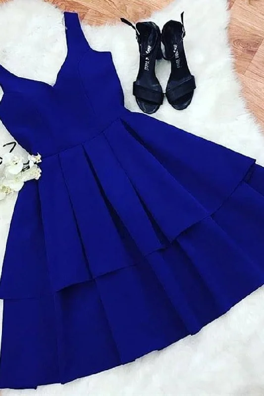 Party Dresses with Satin Trimmed Collar and Bow Back and Embroidered Skirt and Sequined Bodice for Ladies' Classic and Glamorous LookA Line V Neck Short Royal Blue Prom Dresses Homecoming Dresses PD348 Party Dresses with Satin Trimmed Collar and Bow Back and Embroidered Skirt and Sequined Bodice for Ladies' Classic and Glamorous LookA Line V Neck Short Royal Blue Prom Dresses Homecoming Dresses PD348
