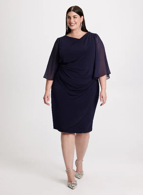 Tiered Party Dresses with Floral Applique for Ladies' Garden PartiesAsymmetric Neckline Short Dress