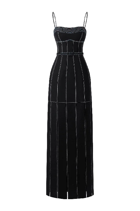 Midi dress for casual outings like hanging out with friendsAva Slit Spaghetti Strap Crepe Midi Dress Midi dress for casual outings like hanging out with friendsAva Slit Spaghetti Strap Crepe Midi Dress
