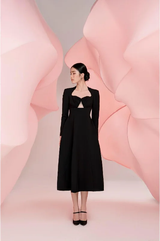 Midi dress for tall women with extra - long lengthsBlair Fit and Flare Chest Cup Cotton Spandex Midi Dress Midi dress for tall women with extra - long lengthsBlair Fit and Flare Chest Cup Cotton Spandex Midi Dress
