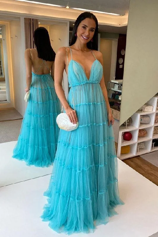 Wrap Style Party Dresses with Belt for Ladies' Comfortable and Stylish OutfitBlue V Neck Tulle Long Prom Dress Blue Tulle Formal Dress PSK337 Wrap Style Party Dresses with Belt for Ladies' Comfortable and Stylish OutfitBlue V Neck Tulle Long Prom Dress Blue Tulle Formal Dress PSK337