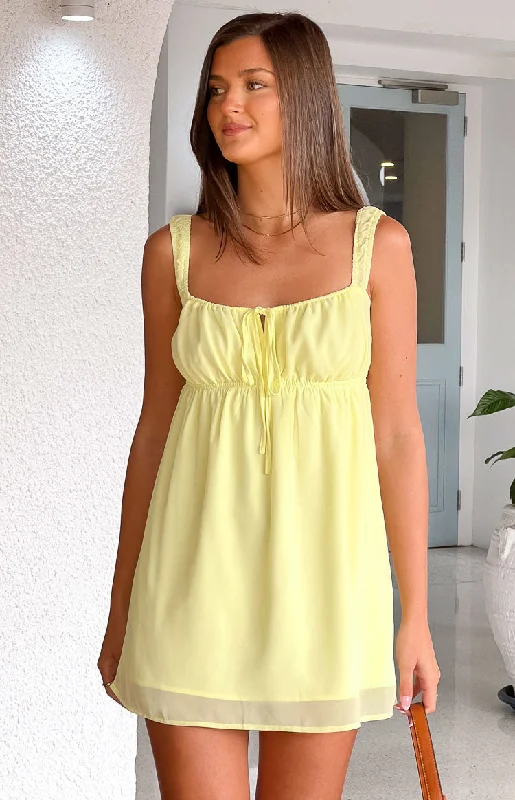 Party Dresses with Pleated Tulle Skirt and Sequined Geometric Shapes for Ladies' Princess and Modern LookBrooke Yellow Mini Dress Party Dresses with Pleated Tulle Skirt and Sequined Geometric Shapes for Ladies' Princess and Modern LookBrooke Yellow Mini Dress