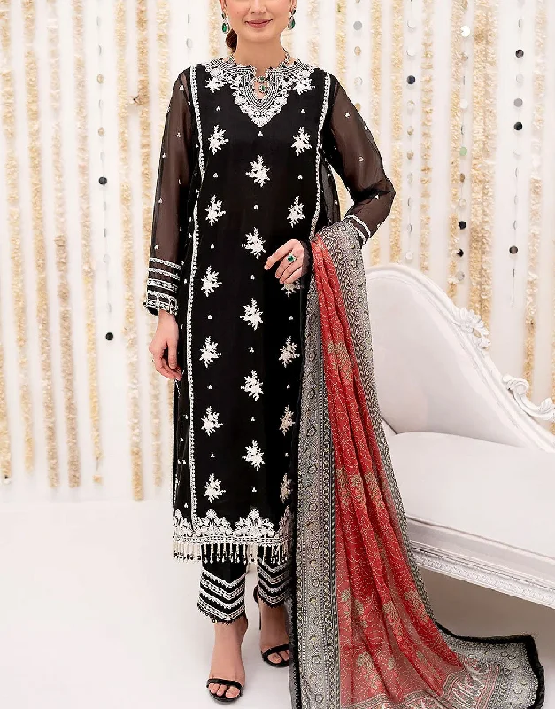 Party Dresses with Rhinestone Embellishments and Sheer Sleeves for Ladies' Luxurious and Alluring LookFormal Embroidered Black Chiffon Wedding Dress with Silk Dupatta (DZ17637) Party Dresses with Rhinestone Embellishments and Sheer Sleeves for Ladies' Luxurious and Alluring LookFormal Embroidered Black Chiffon Wedding Dress with Silk Dupatta (DZ17637)