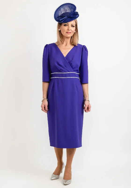 Midi dress for a date when styled with a cute top and heelsGabriela Sanchez Diamante Trim Adjustable Bow Midi Dress, Purple Midi dress for a date when styled with a cute top and heelsGabriela Sanchez Diamante Trim Adjustable Bow Midi Dress, Purple