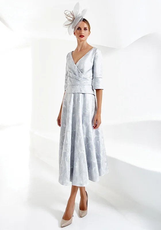 Cotton - blend midi dress for a comfortable and versatile choiceGabriela Sanchez Shimmer Floral Print A-Line Midi Dress, Silver Cotton - blend midi dress for a comfortable and versatile choiceGabriela Sanchez Shimmer Floral Print A-Line Midi Dress, Silver