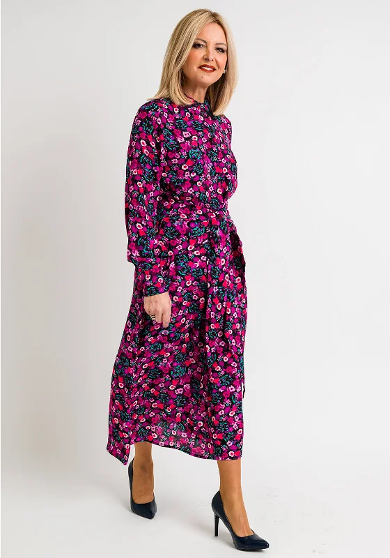Midi dress for a music festival with a bohemian - inspired outfitGuess Womens Selvaggia Floral Midi Dress, Purple Midi dress for a music festival with a bohemian - inspired outfitGuess Womens Selvaggia Floral Midi Dress, Purple
