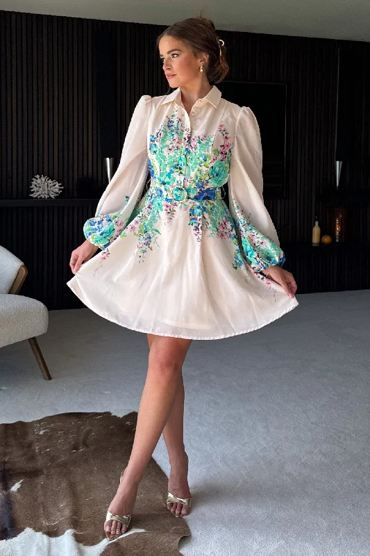 Party Dresses with Sequined Dots and Sheer Skirt for Ladies' Playful and Sultry LookHolland Boarder Print Collar Mini Dress Green Party Dresses with Sequined Dots and Sheer Skirt for Ladies' Playful and Sultry LookHolland Boarder Print Collar Mini Dress Green