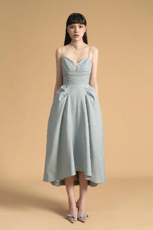 Midi dress for a countryside getaway for a laid - back and rustic lookKali Fit and Flare Cami Polyester Midi Dress Midi dress for a countryside getaway for a laid - back and rustic lookKali Fit and Flare Cami Polyester Midi Dress