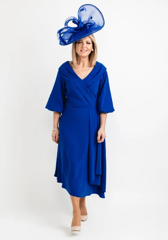 Midi dress for sports activities like horseback riding or yogaLizabella Bishop Sleeve Wrap Midi Dress, Royal Blue Midi dress for sports activities like horseback riding or yogaLizabella Bishop Sleeve Wrap Midi Dress, Royal Blue