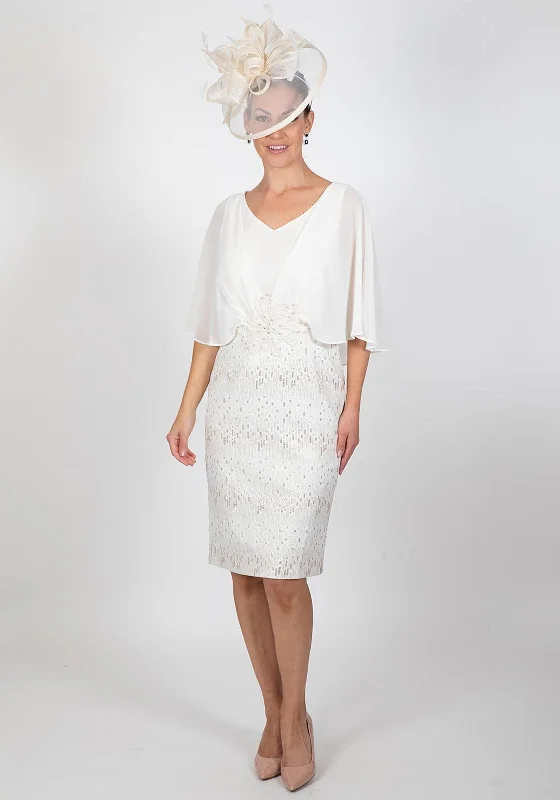 Maxi - length midi dress with a flowing silhouetteLizabella Chiffon Angel Sleeve Bodice Midi Dress, Gold