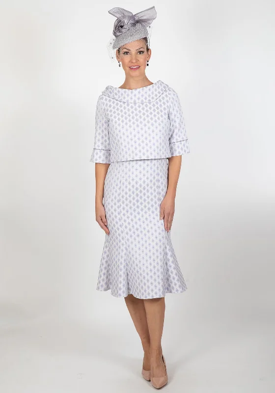 Midi dress for a church service in a more relaxed and modern churchLizabella Diamond Embossed Two Piece Midi Dress & Bolero, Purple Midi dress for a church service in a more relaxed and modern churchLizabella Diamond Embossed Two Piece Midi Dress & Bolero, Purple