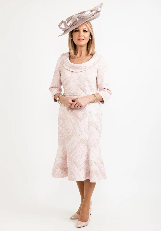 Midi dress for a countryside getaway for a laid - back and rustic lookLizabella Embossed Shimmer Fishtail Midi Dress, Pink Midi dress for a countryside getaway for a laid - back and rustic lookLizabella Embossed Shimmer Fishtail Midi Dress, Pink