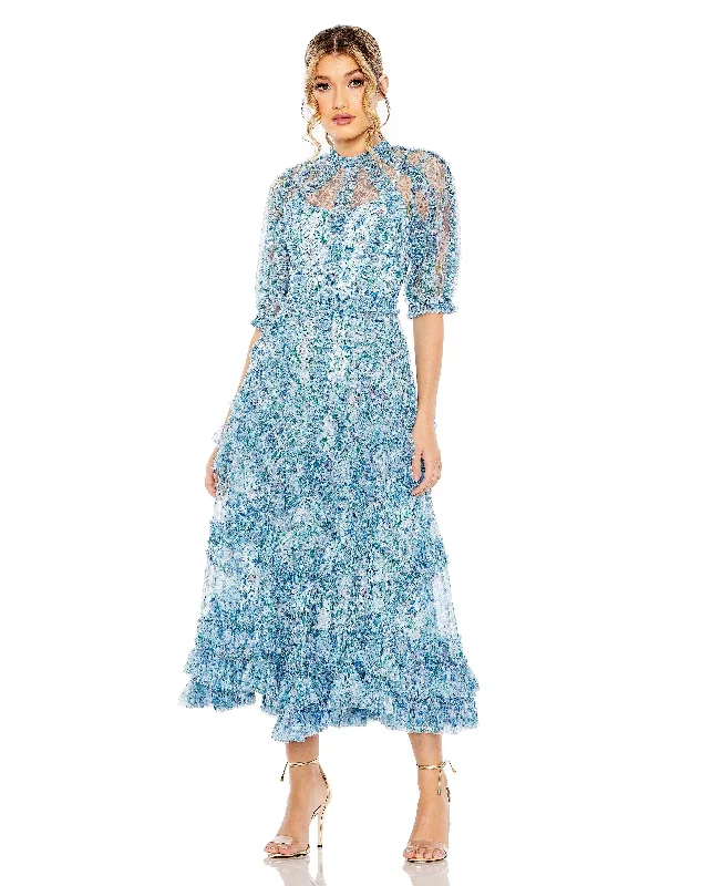 Ruched midi dress for a figure - hugging and flattering fitMac Duggal 8011 Short Sleeve Midi Dress Ruched midi dress for a figure - hugging and flattering fitMac Duggal 8011 Short Sleeve Midi Dress