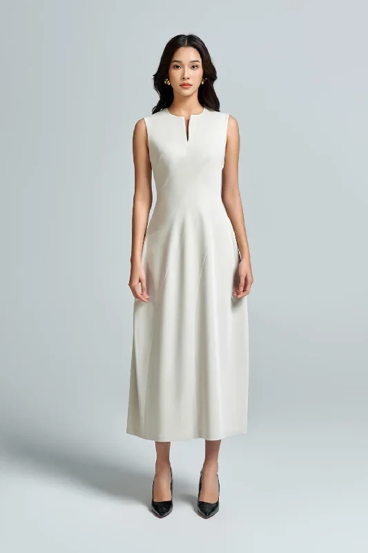 Mermaid - style midi dress for a figure - hugging and glamorous lookMalie A-line Sleeveless Twill Midi Dress Mermaid - style midi dress for a figure - hugging and glamorous lookMalie A-line Sleeveless Twill Midi Dress