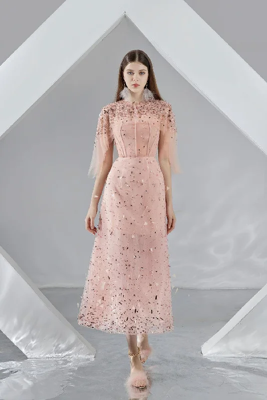 Floral print chiffon midi dress for a feminine and elegant lookMariam A-line Flare Sleeved Organza Midi Dress Floral print chiffon midi dress for a feminine and elegant lookMariam A-line Flare Sleeved Organza Midi Dress