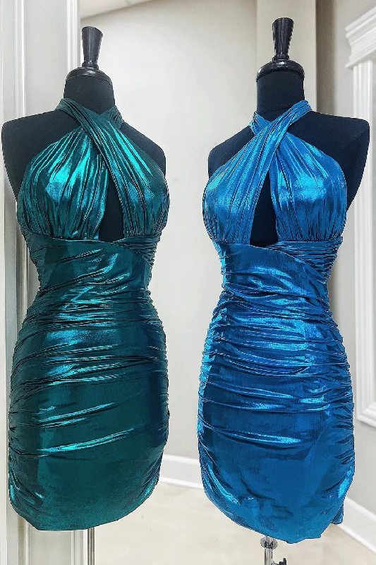 Party Dresses with Pleated Tulle Skirt and Sequined Geometric Shapes and Lace Overlay for Ladies' Princess and Feminine LookMetallic Emerald Green Tight Halter Ruched Short Prom Dress Party Dresses with Pleated Tulle Skirt and Sequined Geometric Shapes and Lace Overlay for Ladies' Princess and Feminine LookMetallic Emerald Green Tight Halter Ruched Short Prom Dress