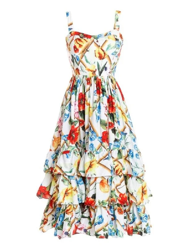 Ombre Party Dresses with Gradient Effect for Ladies' Unique and Stylish LookMia Corset Floral Print Dress - White Floral Ombre Party Dresses with Gradient Effect for Ladies' Unique and Stylish LookMia Corset Floral Print Dress - White Floral