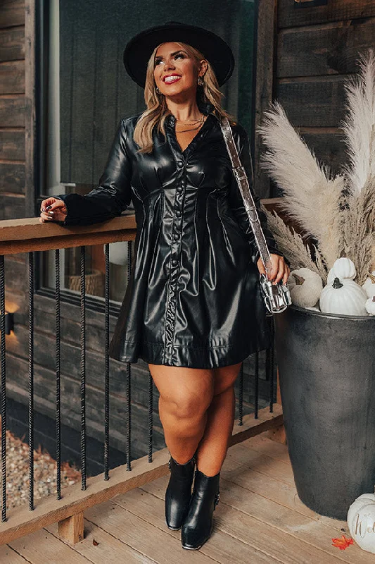 Party Dresses with Sequined Hearts and Ruffled Hem and Satin and Lace Combo for Ladies' Romantic and Feminine LookMostly Amused Faux Leather Dress in Black Curves Party Dresses with Sequined Hearts and Ruffled Hem and Satin and Lace Combo for Ladies' Romantic and Feminine LookMostly Amused Faux Leather Dress in Black Curves