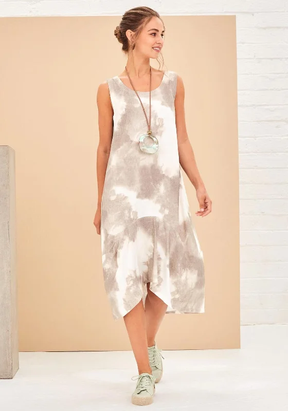 Velvet midi dress for a luxurious and soft feelNaya Sleeveless Curved Hem Midi Dress, Stone Velvet midi dress for a luxurious and soft feelNaya Sleeveless Curved Hem Midi Dress, Stone