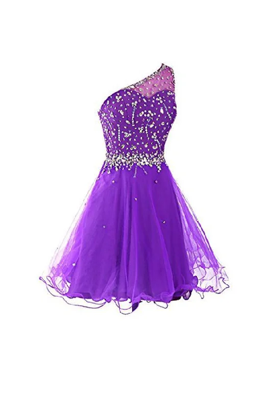 Party Dresses with Sequined Geometric Shapes and Lace and Chiffon Blend and Ruffled Sleeves for Ladies' Modern and Dramatic LookOne Shoulder Prom Dresses Tulle Homecoming Dress With Beading PG065 Party Dresses with Sequined Geometric Shapes and Lace and Chiffon Blend and Ruffled Sleeves for Ladies' Modern and Dramatic LookOne Shoulder Prom Dresses Tulle Homecoming Dress With Beading PG065