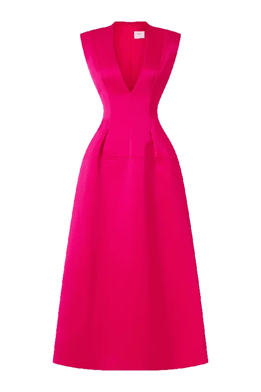Midi dress for a shopping spree while remaining comfortable on your feetParker A-line V-Neck Taffeta Midi Dress Midi dress for a shopping spree while remaining comfortable on your feetParker A-line V-Neck Taffeta Midi Dress