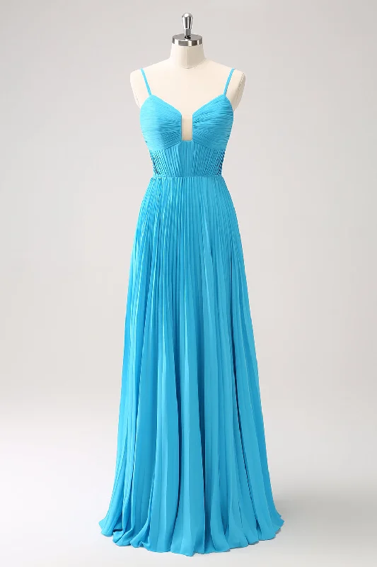 Party Dresses with Satin Trimmed Collar and Bow Back and Embroidered Skirt for Ladies' Classic and Intricate LookPeacock Blue A Line Pleated Spaghetti Straps Bridesmaid Dress Party Dresses with Satin Trimmed Collar and Bow Back and Embroidered Skirt for Ladies' Classic and Intricate LookPeacock Blue A Line Pleated Spaghetti Straps Bridesmaid Dress