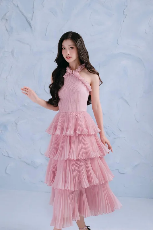 Luxury midi dress made from premium materialsPeony Layered Pleated Organza Midi Dress