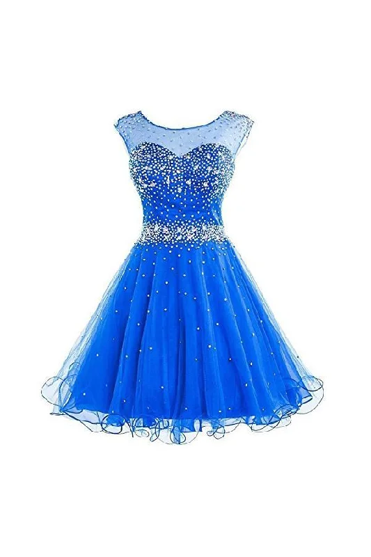 Party Dresses with Sequined Geometric Shapes and Lace and Chiffon Blend and Ruffled Sleeves for Ladies' Modern and Dramatic LookShort Tulle Beading Homecoming Dress Graduation Gown PG077 Party Dresses with Sequined Geometric Shapes and Lace and Chiffon Blend and Ruffled Sleeves for Ladies' Modern and Dramatic LookShort Tulle Beading Homecoming Dress Graduation Gown PG077