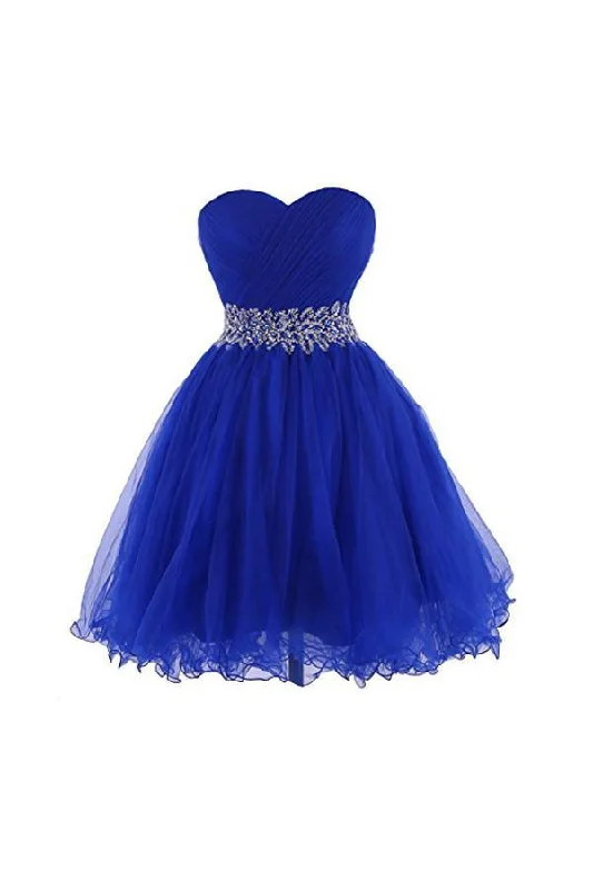 Backless Party Dresses with Rhinestone Embellishments for Ladies' Sexy LookSweetheart Tulle Cocktail Dress Homecoming Dress With Beading PG086 Backless Party Dresses with Rhinestone Embellishments for Ladies' Sexy LookSweetheart Tulle Cocktail Dress Homecoming Dress With Beading PG086