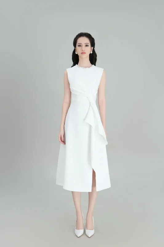 Midi dress for a yoga class with a flexible and breathable fabricYami A-line Sleeveless Velvet Midi Dress Midi dress for a yoga class with a flexible and breathable fabricYami A-line Sleeveless Velvet Midi Dress