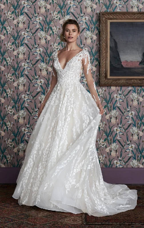 Luxury silk wedding dress with a train99155