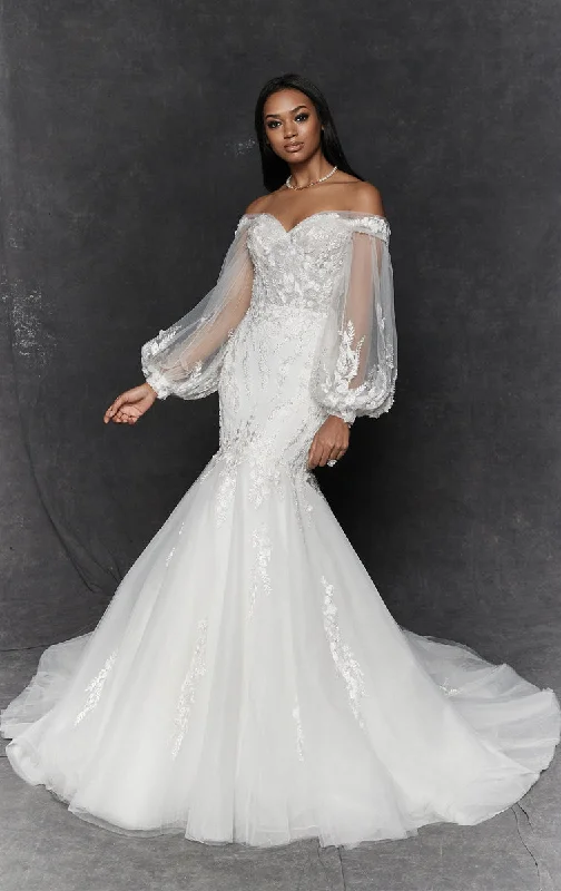Drop - waist 1920s - style wedding dress99264