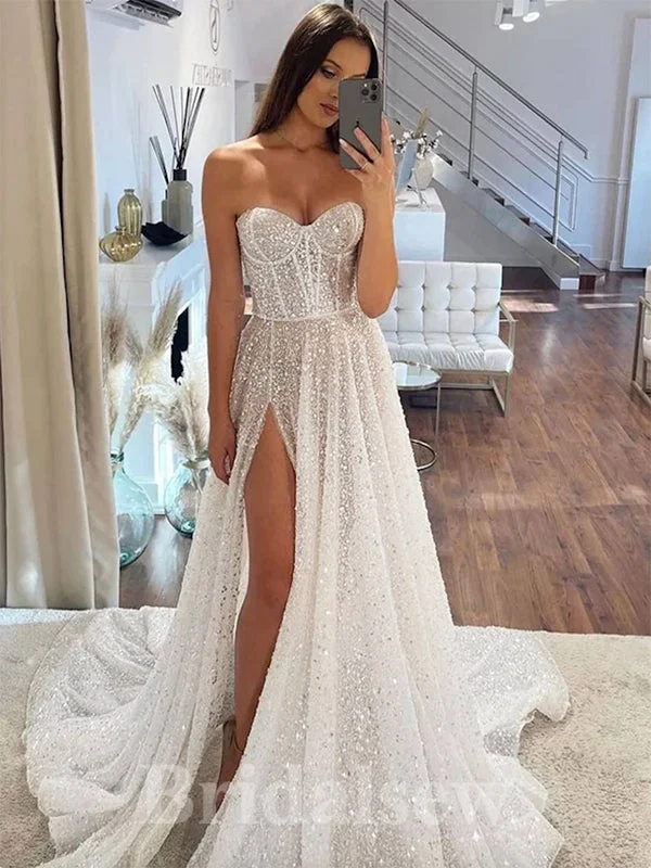 Chiffon - draped empire waist wedding dressA-line Sparkly Sequin Sweatheart Stunning Beach Vintage Long Wedding Dresses, Bridal Gown WD354 Chiffon - draped empire waist wedding dressA-line Sparkly Sequin Sweatheart Stunning Beach Vintage Long Wedding Dresses, Bridal Gown WD354