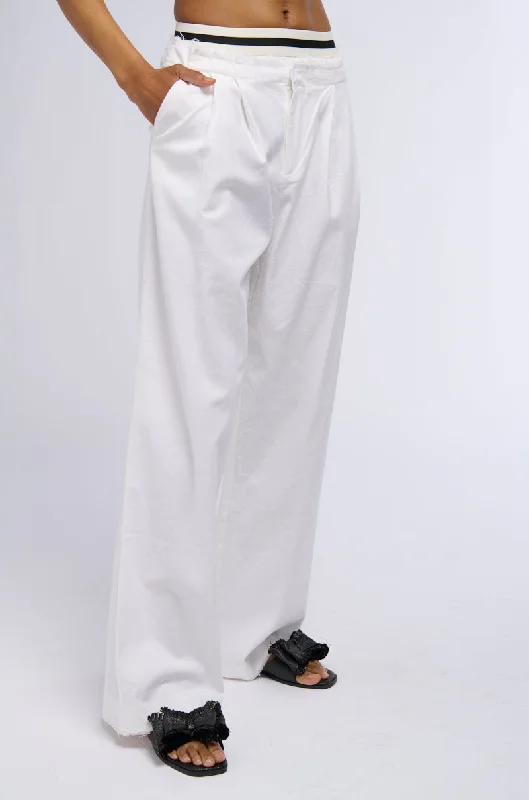 Pleated pants for women with a formal touchALASTOR ELASTIC WAIST WIDE LEG TROUSER