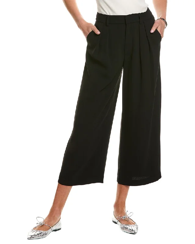 Linen blend palazzo pants for women in a breezy stylealice + olivia Pompey High-Rise Gaucho Pleat Pant