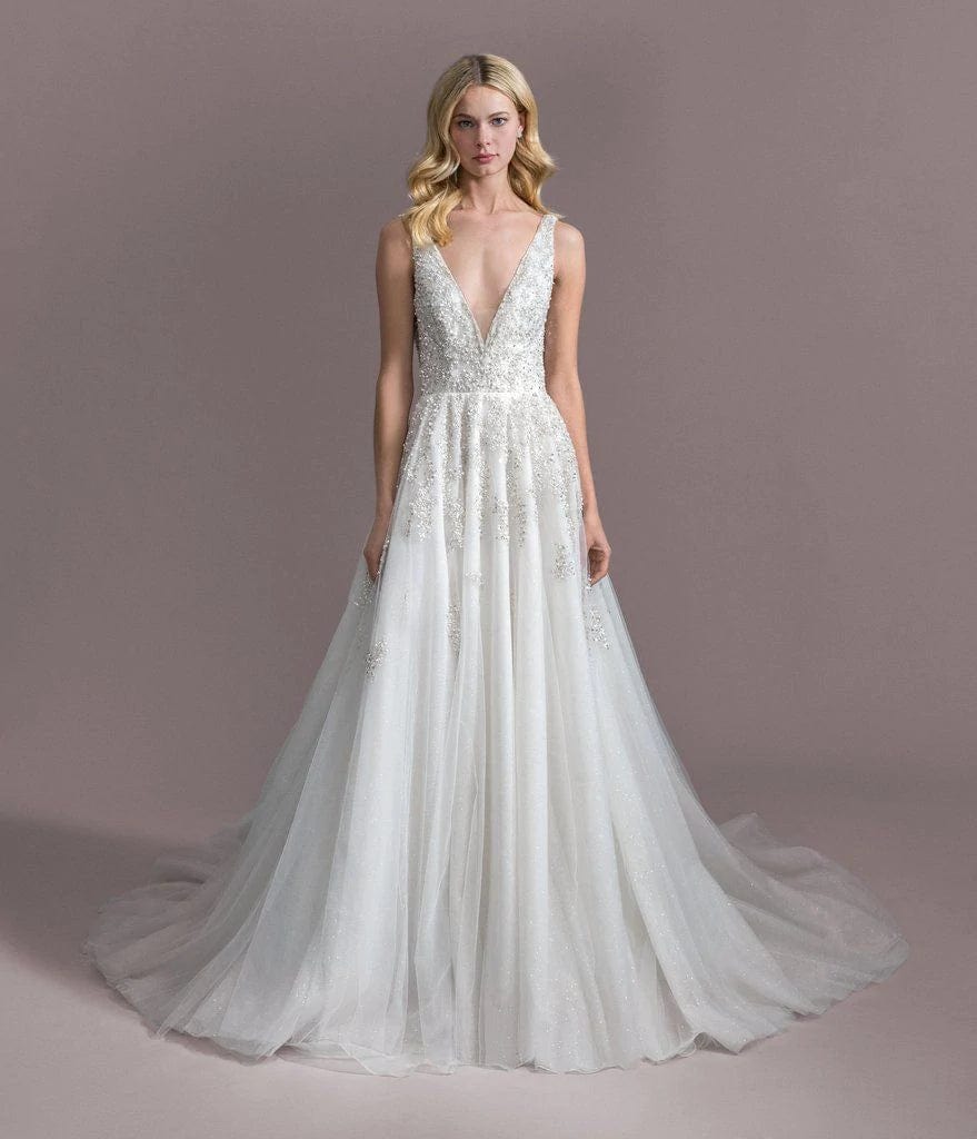 Exquisite hand - beaded wedding dressAllison Webb Marcella - Size 18