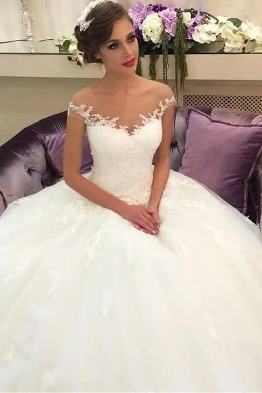 Lace - up back wedding dress for a customizable fitPrincess Off Shoulder A-line Long Ivory Wedding Dress with Lace Lace - up back wedding dress for a customizable fitPrincess Off Shoulder A-line Long Ivory Wedding Dress with Lace