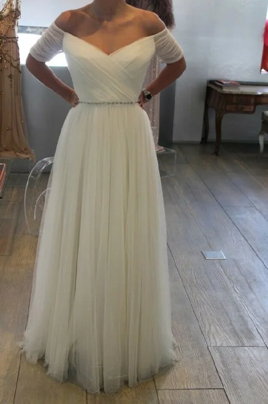A - line ball gown wedding dress with cathedral trainBeach Wedding Dresses Long Bridal Gowns Belted Plus Size Prom Dress cg20081 A - line ball gown wedding dress with cathedral trainBeach Wedding Dresses Long Bridal Gowns Belted Plus Size Prom Dress cg20081