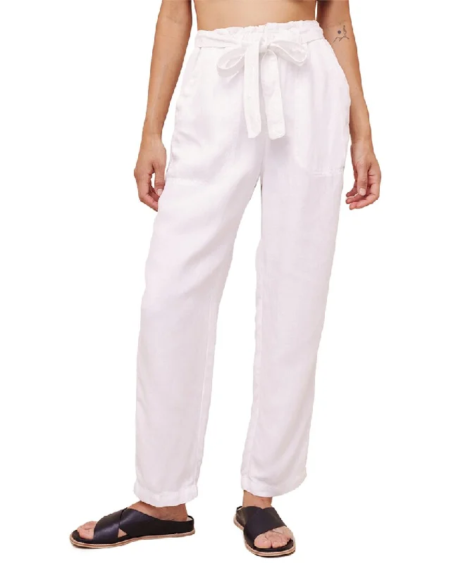 Patchwork pants for women in a unique designBella Dahl Clover Button Front Relaxed Crop Pant